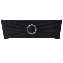 Berkfield Home 25 pcs Black Stretchable Decorative Chair Band with Diamond Buckle - thumbnail 2