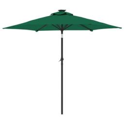Berkfield Home Garden Parasol with Steel Pole Green 225x225x212 cm - Size: 225 x 225 x 212 cm - thumbnail 5