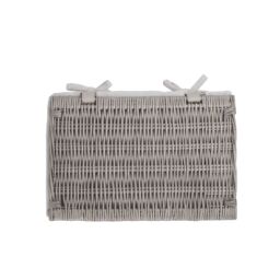 Red Hamper Wicker Antique Wash Cotton Lined Storage Basket in Brown - Size: Large - thumbnail 4