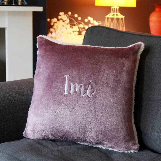 Duncan Stewart Personalised Sherpa Style Cushion in Lavender - Size: 45 cm x 45 cm - image 1