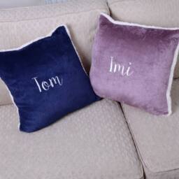 Duncan Stewart Personalised Sherpa Style Cushion in Lavender - Size: 45 cm x 45 cm - thumbnail 2
