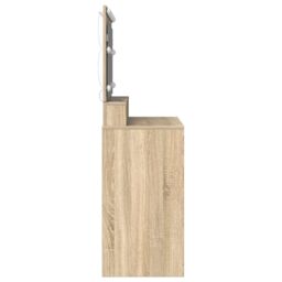 Berkfield Home Dressing Table with LED Lights - Sonoma Oak, 100x41x135 cm in Brown - Size: 100 x 41 x 135 cm - thumbnail 5