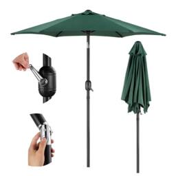 VonHaus 2M Dark Green Steel Garden Parasol