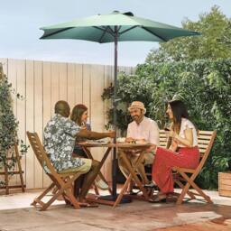 VonHaus 2M Dark Green Steel Garden Parasol - thumbnail 8