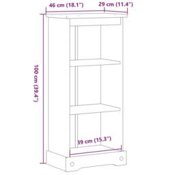 Berkfield Home Bookcase Corona 46x29x100 cm Solid Wood Pine in Tan - Size: 46 x 29 x 100 cm - thumbnail 9