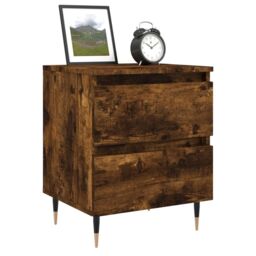 Berkfield Home Bedside Cabinet Smoked Oak 40x35x50 cm Engineered Wood in Brown - Size: 40 x 35 x 50 cm - thumbnail 3