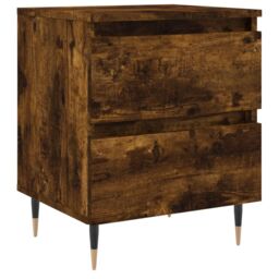 Berkfield Home Bedside Cabinet Smoked Oak 40x35x50 cm Engineered Wood in Brown - Size: 40 x 35 x 50 cm - thumbnail 2
