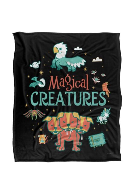 Harry Potter Magical Creatures Officially Licensed Silky Touch Super Soft Throw Blanket 152x127 cm in White - image 1