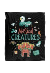 Harry Potter Magical Creatures Officially Licensed Silky Touch Super Soft Throw Blanket 152x127 cm in White - thumbnail 1