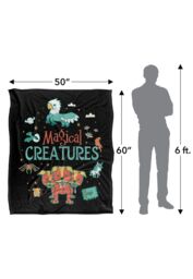Harry Potter Magical Creatures Officially Licensed Silky Touch Super Soft Throw Blanket 152x127 cm in White - thumbnail 5