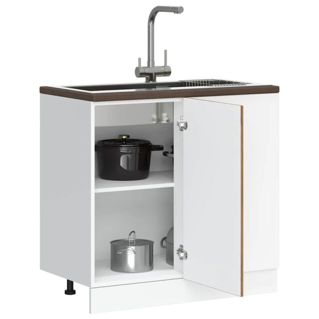 Berkfield Home Sink Base Cabinet Old Wood Engineered Wood in Brown - image 1