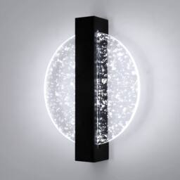 Pheashine Black 25cm Round Acrylic Wall Light 12W 6500K Silver Foil Luxury