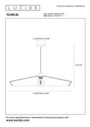 Lucide 'YUNKAI' Dimmable Stylish Adjustable Height Indoor Pendant Light 1xE27 in Brown - thumbnail 6