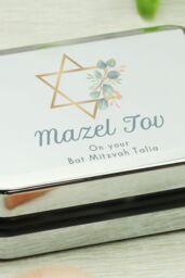 Personalised Memento Company Women's Personalised Bat Mitzvah Necklace Gift Box in Metallic Silver - thumbnail 3
