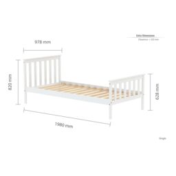 Birlea Single Bed Frame & Mattress White Wood Sleepsoul Cambridge 3FT - thumbnail 5
