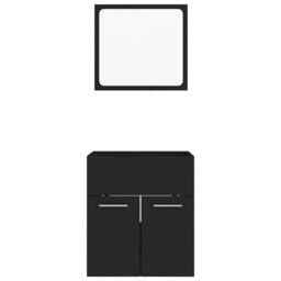 Berkfield Home 2 Piece Bathroom Furniture Set Black Engineered Wood - thumbnail 6