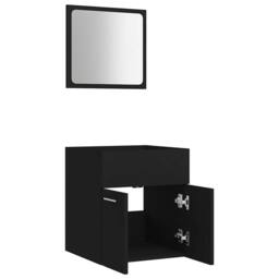 Berkfield Home 2 Piece Bathroom Furniture Set Black Engineered Wood - thumbnail 5