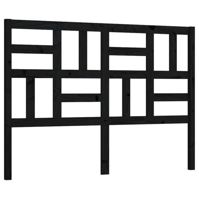 Berkfield Home Bed Headboard Black 126x4x104 cm Solid Wood Pine - Size: 126 x 4 x 104 cm - image 1
