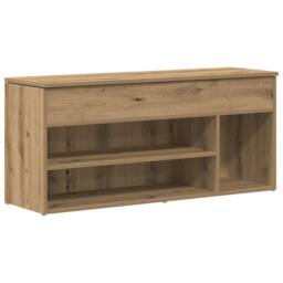 Berkfield Home Shoe Bench Artisan Oak 102x30.5x45 cm Engineered Wood in Brown