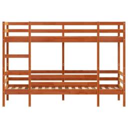 Berkfield Home Elegant Bunk Bed without Mattress Wax Brown 90x190 cm Single Soli - thumbnail 5