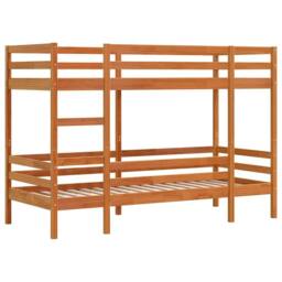 Berkfield Home Elegant Bunk Bed without Mattress Wax Brown 90x190 cm Single Soli