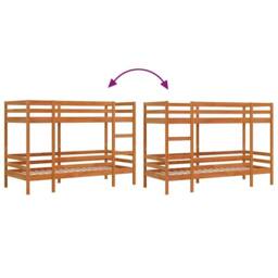 Berkfield Home Elegant Bunk Bed without Mattress Wax Brown 90x190 cm Single Soli - thumbnail 8