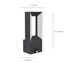 Eglo Riforano Metal Integrated LED IP44 Outdoor Wall Light in Black - thumbnail 5