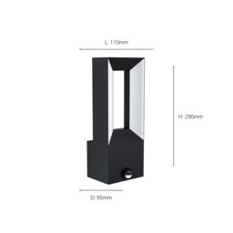 Eglo Riforano Metal Integrated LED IP44 Outdoor Wall Light in Black - thumbnail 4