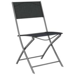 Berkfield Home Comfortable Folding Outdoor Chairs 2 pcs Black Steel & Textilene