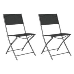 Berkfield Home Comfortable Folding Outdoor Chairs 2 pcs Black Steel & Textilene - thumbnail 3