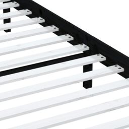 Berkfield Home Bed Frame Black Solid Wood Pine 200x200 cm - thumbnail 6