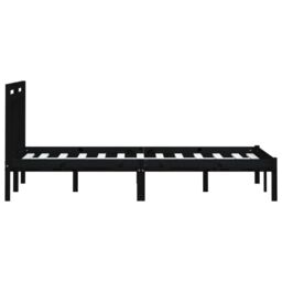 Berkfield Home Bed Frame Black Solid Wood Pine 200x200 cm - thumbnail 5
