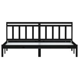 Berkfield Home Bed Frame Black Solid Wood Pine 200x200 cm - thumbnail 4