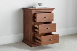 Time4sleep Toulon Mahogany 3 Drawer Bedside in Brown - thumbnail 4