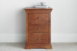 Time4sleep Toulon Mahogany 3 Drawer Bedside in Brown - thumbnail 2