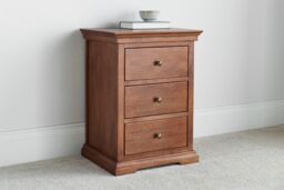 Time4sleep Toulon Mahogany 3 Drawer Bedside in Brown - thumbnail 3