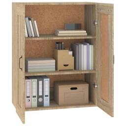 Berkfield Home Hanging Wall Cabinet Sonoma Oak 69.5x32.5x90 cm in Brown - thumbnail 4