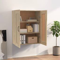 Berkfield Home Hanging Wall Cabinet Sonoma Oak 69.5x32.5x90 cm in Brown - thumbnail 3