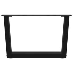 Berkfield Home Dining Table Legs V-Shape 2 pcs Black 50x(30-31.3) cm Steel - thumbnail 5