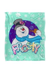 Warner Brothers Frosty The Snowman Silky Touch Super Soft Throw Blanket 152x127cm in White - Size: 152x127 cm - thumbnail 1