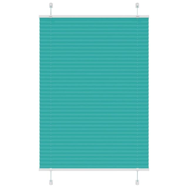 Berkfield Home Pleated Blind Petrol Green 100x100 cm Fabric Width 99.4 cm Polyester - image 1