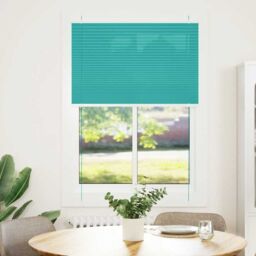 Berkfield Home Pleated Blind Petrol Green 100x100 cm Fabric Width 99.4 cm Polyester - thumbnail 2
