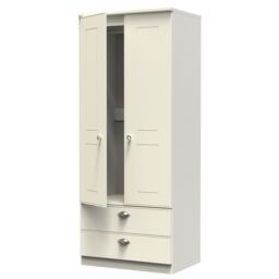 Ready Assembled 2 U Albert 2 Door 2 Drawer Wardrobe (Ready Assembled) in Cream - thumbnail 5