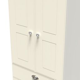 Ready Assembled 2 U Albert 2 Door 2 Drawer Wardrobe (Ready Assembled) in Cream - thumbnail 4
