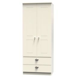 Ready Assembled 2 U Albert 2 Door 2 Drawer Wardrobe (Ready Assembled) in Cream - thumbnail 3