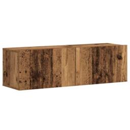 Berkfield Home Wall Mounted TV cabinets 3 pcs Old Wood Engineered Wood in Brown - thumbnail 5