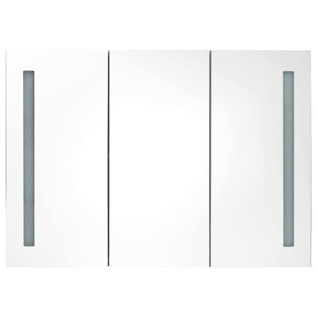 Berkfield Home LED Bathroom Mirror Cabinet 89x14x62 cm Oak in Light Tan - Size: 89 x 14 x 62 cm - image 1