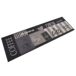 Berkfield Home Kitchen Rug Washable Coffee Black 60x180 cm Velvet - thumbnail 2