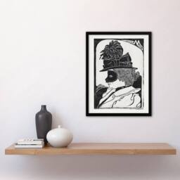 "Artery8 Pierrette Woman With Mask De Mesquita Framed Wall Art Print in White - Size: W12"" x H16""" - thumbnail 4