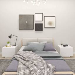 Berkfield Home Bedside Cabinet White 100x35x40 cm Engineered Wood - Size: 100 x 35 x 40 cm - thumbnail 2